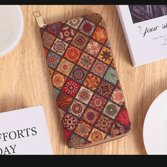 Source Unknown | Bags | Wallet Women Vegan Vintage Style Mandala Print ...